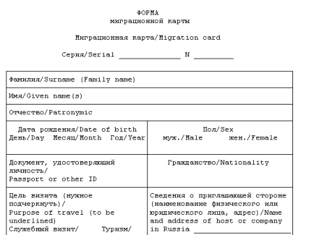 Просроченная миграционная карта Просроченная миграционная карта