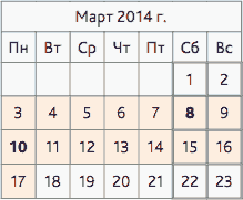 2014 год март